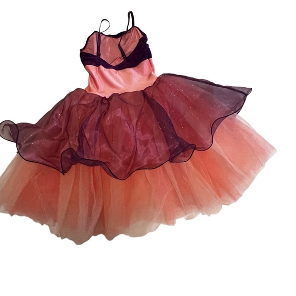 Revolution Girl’s Dance Costume Recital Dress Tulle Pink Purple Large Child - Picture 6 of 14